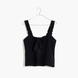 Madewell Black Ruffle Strap Top